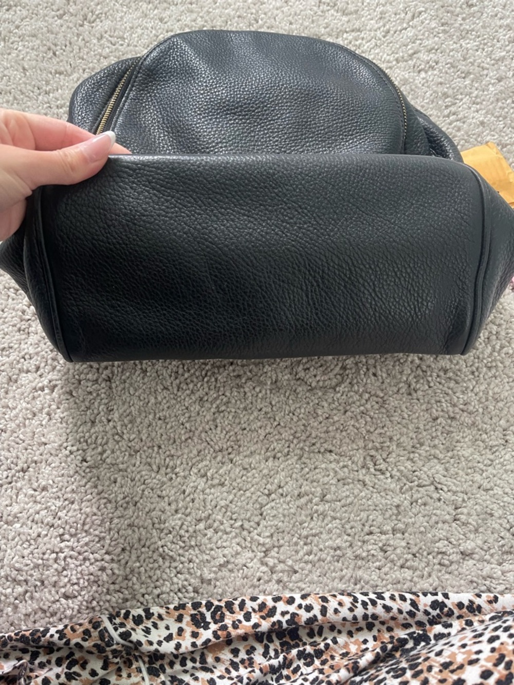 Michael Kors Black Pebbled Leather Small Backpack with Gold Hardware - Picture 5 of 7